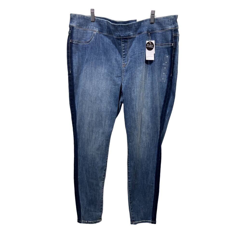 Lane Bryant Jeans Wmns Sz 20 High Rise Stretch Denim Jegging Tuxedo Stripe NEW